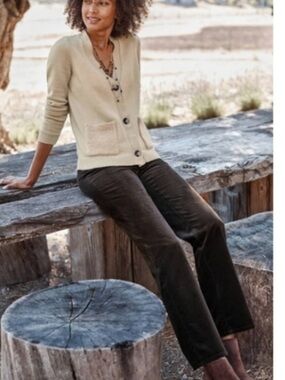 J. Jill Mocha Velvet Stretch Slim Pants, Size 14P, NWT